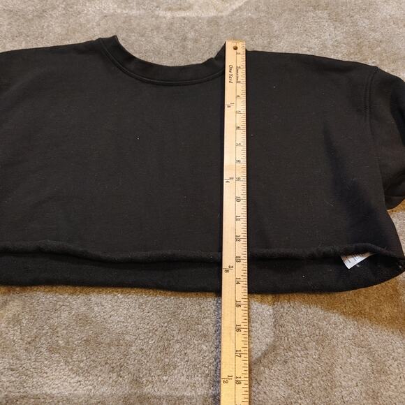 We Wore What Size XS Extra Small Black Cut Off Sweater Cropped Oversized Raw Hem - Picture 8 of 10